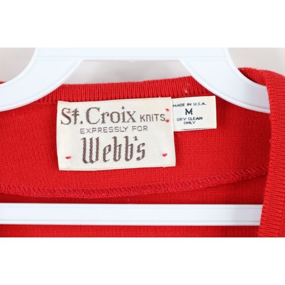 Vtg 90s St Croix Knits Mens Medium Dapper Wool Knit Pocket Cardigan Sweater USA - Picture 6 of 13